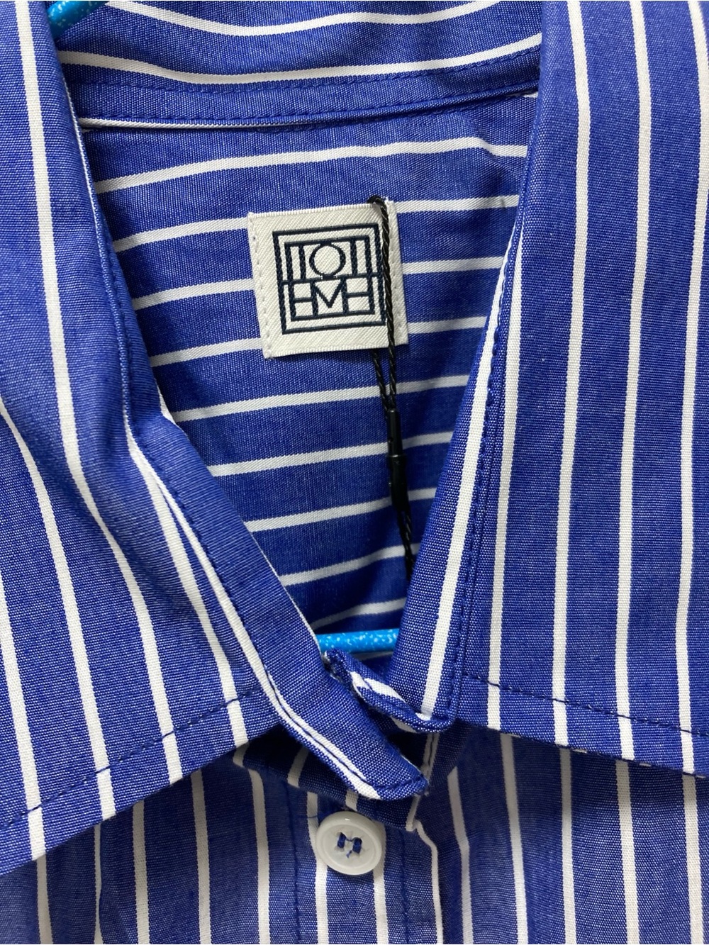 Toteme Oversized Striped Shirt in Blue and Navy - Picture 8 of 8